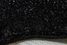 Kúpeľňový koberček SYNERGY glamour / lurex, čierny kruh