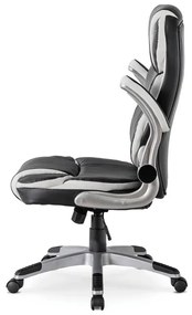 Vintino kancelárska otočná kožená stolička RONALD čierna