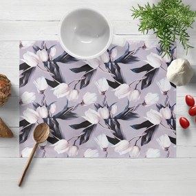 Biante Dekoračné prestieranie na stôl PML-034 Biele tulipány na sivom 30x40 cm