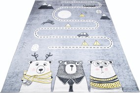 TA Koberec 2027 PRINT EMMA Sivý Obdĺžnikový Rozmer: 140x200 cm