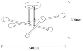 Prisadený luster FLOWER 6xE27/40W/230V