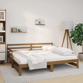 Rozkladacia denná posteľ medová 2x(80x200) cm borovicový masív