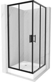 Mexen Rio štvorcová sprchová kabína 90 x 90 cm, transparentnéné, čierna + závesný bidet Rio, biela- 860-090-090-70-00-4510