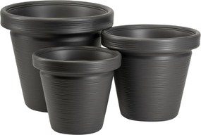 PLASTOVÝ KVETINÁČ SRTIA RIFLO 46X40 CM ANTRACITOVÁ