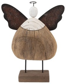 Dekorácia drevená figúrka anjel so srdiečkom Angel Rustic L - 20*6*25 cm