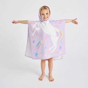 Fialové bavlnené detské pončo Unicorn – Catherine Lansfield