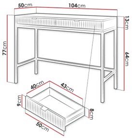 Konzolový stolík NOVA 77x104 cm šedá/čierna