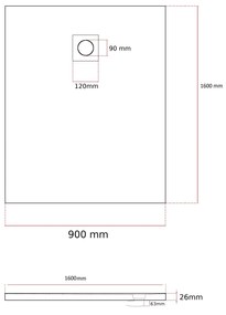 Erga Oldaf, SMC obdĺžniková sprchová vanička 160 x 90 cm, biela matná, ERG-GMA-OL-90160