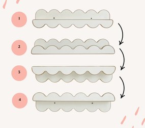 Závesná polica 4v1 s nastaviteľným volánom Prírodná