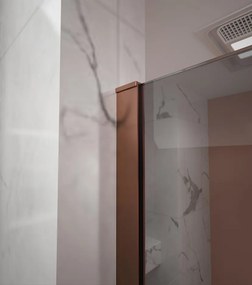 Erga Paris, sprchová zástena Walk-In 60x200 cm, 8mm šedé sklo, medený matný profil, ERG-V02-PARIS-060x200-GR-CO