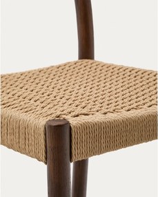 Hnedá/v prírodnej farbe barová stolička z dubového dreva (výška sedadla 65 cm) Yalia – Kave Home