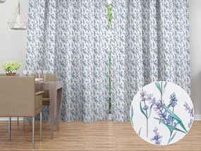 Biante Dekoračný záves TF-088 Levandule na bielom 140x230 cm