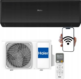 Domáci nástenný klimatizátor WiFi Haier Revive Plus Čierny 3.5 kW 40 m Výkonný