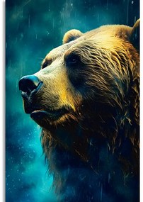Obraz modro-zlatý medveď Varianta: 60x90