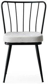 Bielo-čierne kovové jedálenské stoličky v súprave 2 ks Yildiz – Kalune Design