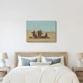 Obraz - Eugène Boudin, Women on the Beach at Berck, reprodukcia (70x50 cm)