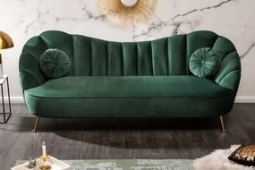 Trojmiestna pohovka ARIELLE 220 cm nadčasová zelená zamatová