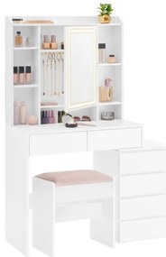 Toaletný stolík s taburetkou a LED osvetlením RDT125W01