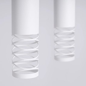 Závesné svietidlo Lami, 2x biele kovové tienidlo