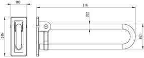 Deante Lehnen, sklopné nástenné držadlo 60cm, oceľová-antracitová, DEA-NIL_041D