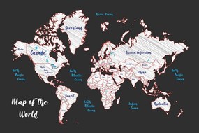 Obraz jedinečná mapa sveta - 60x40