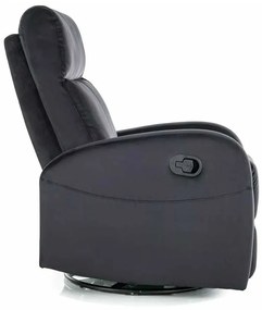 Polohovacie kreslo Olimp Velvet, čierna