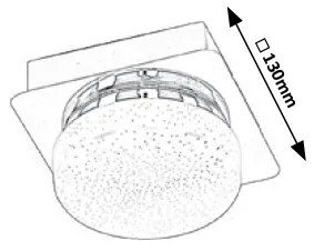 RABALUX Stropné LED osvetlenie HILARY, 5W, denná biela, 13x13cm, hranaté