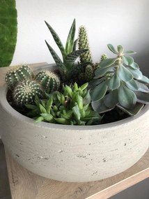 Dekoračná miska PERA, sklolaminát, Ø 27 cm, béžová