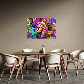 Sklenený obraz - 3D sklenený obraz leva (70x50 cm)