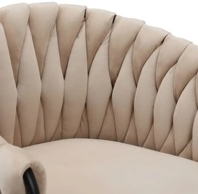 Barová stolička COFTON zamatová, béžová / čierna