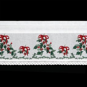 KRÁTKA VIANOČNÁ ZÁCLONA NA PÁSKE XMAS7 150X30 CM VZOROVANÁ