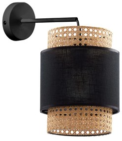 TK-LIGHTING Nástenné škandinávske osvetlenie BOHO, 1xE27, 60W, okrúhle, čierne