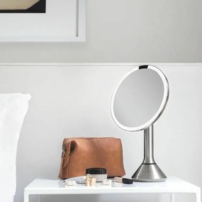 Zrkadlo Simplehuman s nastavitelným jasom Dual LED, matný nerez