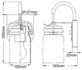 Elstead KL-BRINLEY1-OZ - Nástenné svietidlo BRINLEY 1xE27/60W/230V antracit