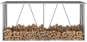 Záhradná kôlňa na drevo galvanizovaná oceľ 330x84x152 cm antracitová