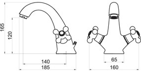 FERRO - Umývadlová batéria ANTICA bronz