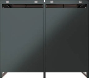 Kovový prístrešok pre 2 popolnice, antracit, 132×116×80 cm