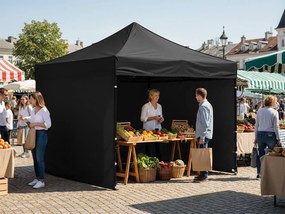 CH Záhradný nožnicový párty stan 3 x 3 m - čierna
