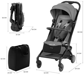 KINDERKRAFT SELECT - športový kočík PILOT 2, sivý