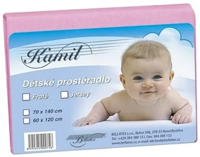 Bellatex Detské jersey prestieradlo, ružová, 70 x 140 cm