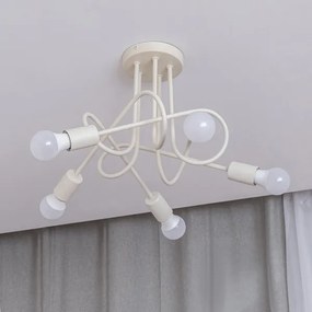 Prisadený luster OXFORD 5xE27/15W/230V krémový