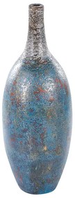 Terakota Dekoratívna váza 60 Modrá Zlatá PIREUS Beliani