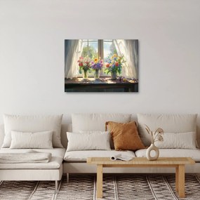 Obraz - Kytica pri okne (70x50 cm)
