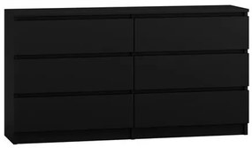 Komoda 6 zásuviek Malva 140 čierna