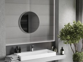 Mexen Loft okrúhle kúpeľňové zrkadlo 60 cm, rám inox - 9850-060-060-000-10