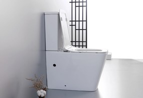 CERANO - WC kombi Bruno, Rimless + UF sedátko - biela lesklá, CER-CER-538765