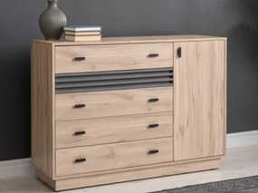 Komoda so šuplíkmi Ancona, 135 cm, dub estana/antracit%