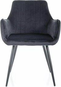 SI Jablkový zamatový stolička čierna