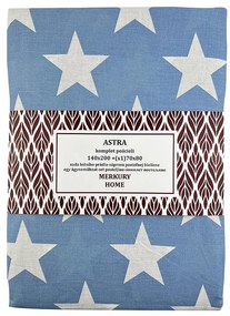 Bavlnená posteľná bielizeň Astra svetlo modrá/ecru 140x200 (1) 70x80 Merkury Home