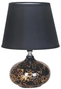 Stolná lampa s tienidlom čierno-zlatá 27 cm